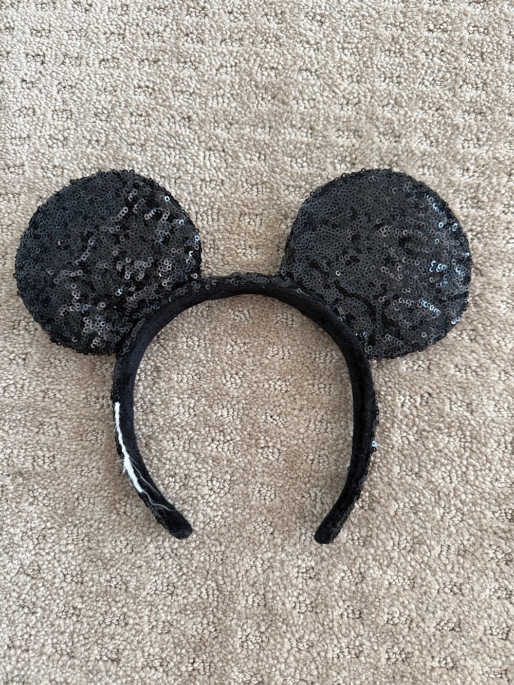 Disney Black Sequin Minnie Mouse Ear Headband no bow